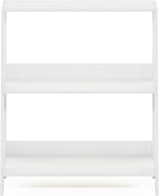 Furinno Ladder Shelf, 3-Tier Ladder Book Shelf, Bookcase, White | Storage Shelves, Storage Rack, for Organization and Storage, Living Room, Home Office