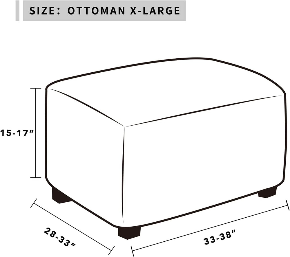 Easy-Going Waterproof Stretch X-Large Rectangle Ottoman Cover Footstool