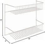 ClosetMaid 8002 2-Tier Wall Rack for Added Storage, 10.5-Inch H x 12.5-Inch W x 5-Inch D, White