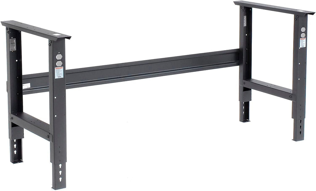 Global Industrial Adjustable Height Workbench C-Channel Leg, 72" W x 36" D, 1-1/2" Shop Top Square Edge, Black