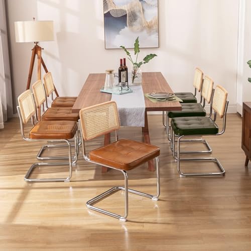 Zesthouse Natural Rattan Dining Chairs Set of 6, Modern Cesca Kitchen Chair