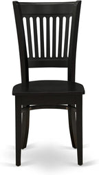 East West Furniture AMVA3-BCH-W 3 Piece Modern Dining Table Set Contains a Round Kitchen Table with Pedestal and 2 Kitchen Dining Chairs, 36x36 Inch, Black & Cherry