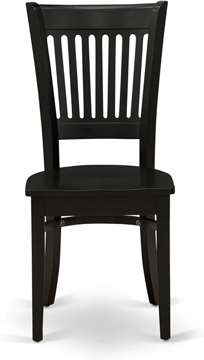 East West Furniture AMVA3-BCH-W 3 Piece Modern Dining Table Set Contains a Round Kitchen Table with Pedestal and 2 Kitchen Dining Chairs, 36x36 Inch, Black & Cherry