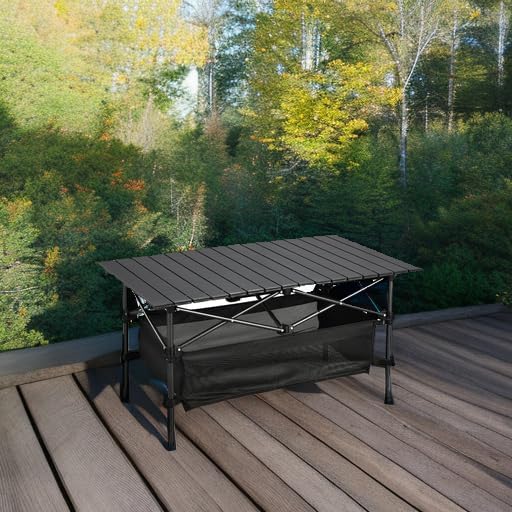 WUROMISE Lightweight Aluminum Folding Camping Table (37.13” x 21.57” x 19.69”...