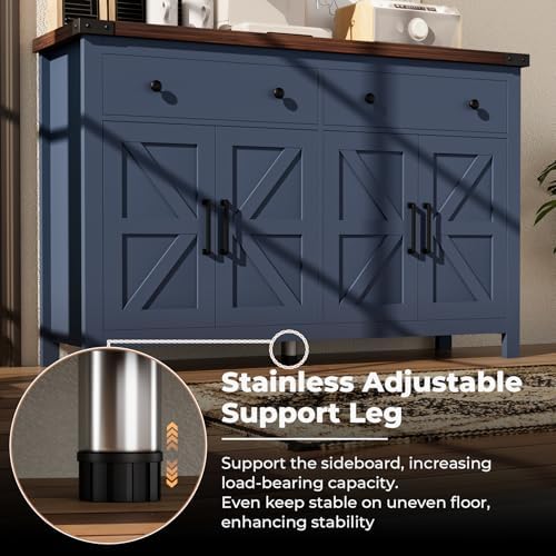 VVFLU 55'' Buffet Cabinet with Storage, Farmhouse Kitchen Storage Cab...