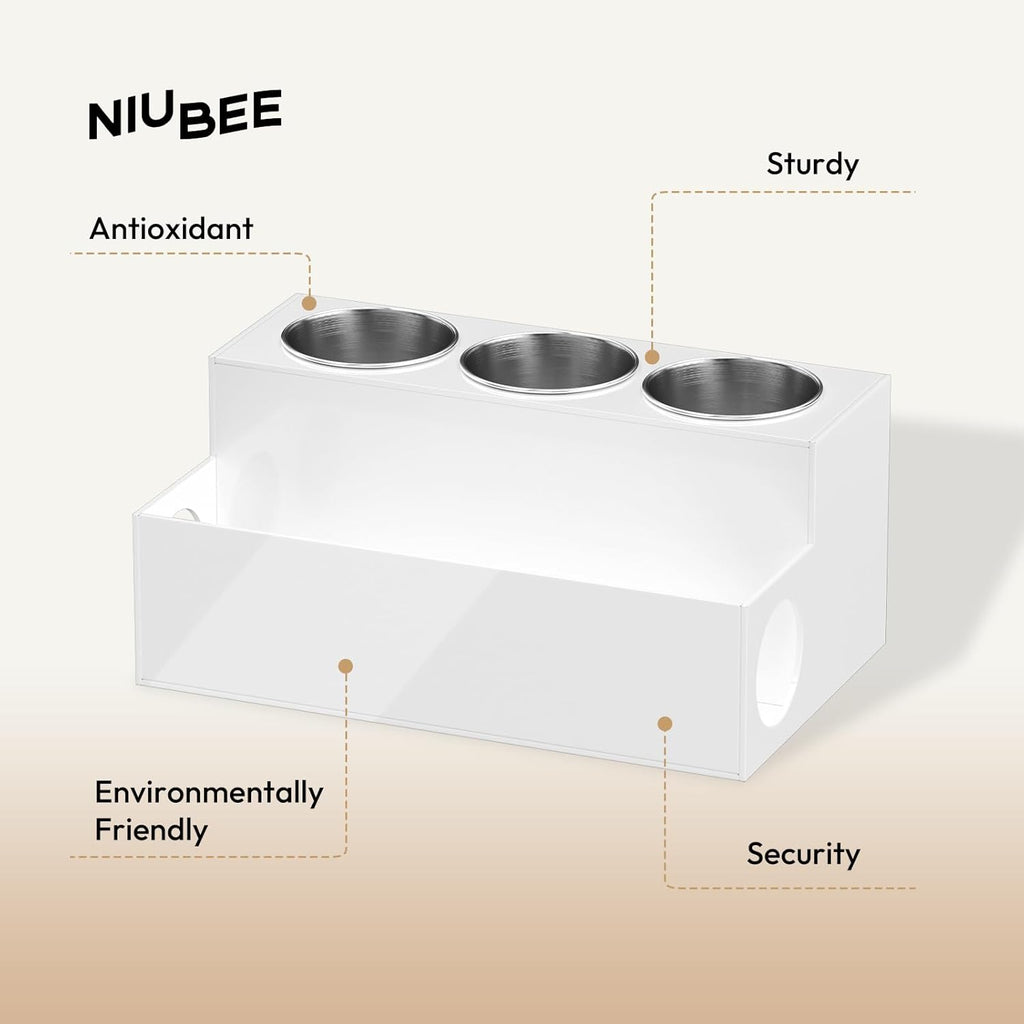 NIUBEE Acrylic Hair Styling Tool Organizer and Holder - Bathroom Countertop Storage for Blow Dryers, Accessories, Makeup, and Toiletries