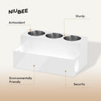 NIUBEE Acrylic Hair Styling Tool Organizer and Holder - Bathroom Countertop Storage for Blow Dryers, Accessories, Makeup, and Toiletries