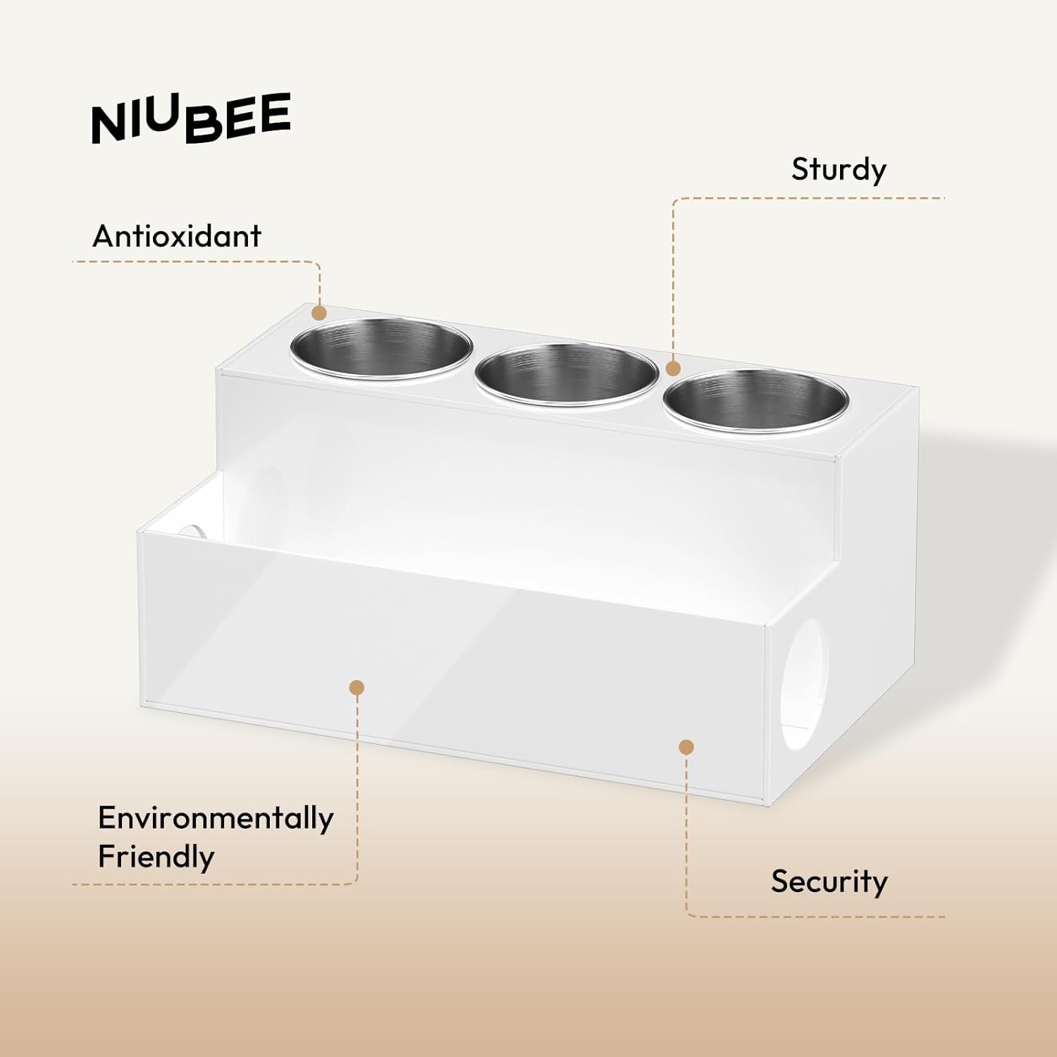 NIUBEE Acrylic Hair Styling Tool Organizer and Holder - Bathroom Countertop Storage for Blow Dryers, Accessories, Makeup, and Toiletries