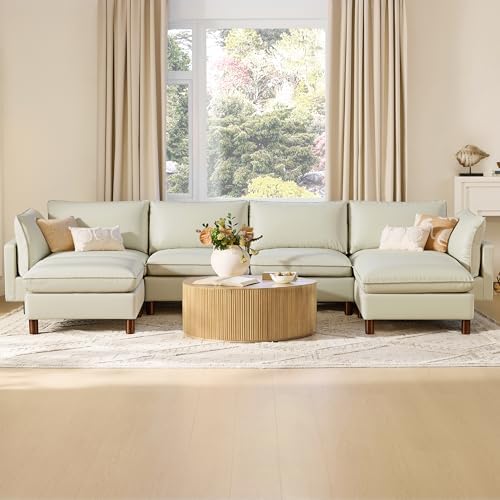CHITA 161" Leather Super Large Sectional Couches for Living Room, Modula...