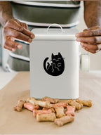 Dog and Cat Food Storage Container 6L, Cute Pet Food Storage Containers with Lids Airtight, Metal Cat Food Bin with Measuring Cup, Durable Airtight Cat Food Container for Pet Owners(#1)