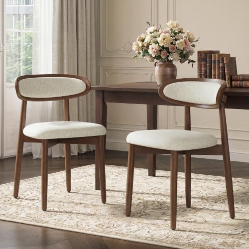 Wooden Dining Chairs set of 2, Farmhouse Dinner Chairs with Curved Back