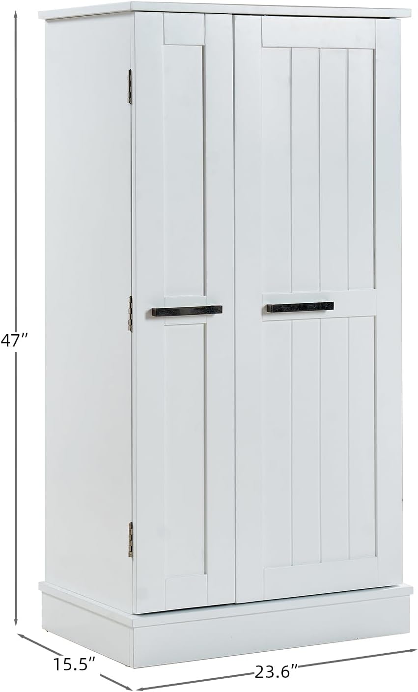 Pantry Cabinet with Storage,Freestanding Kitchen Hutch with Doors & Adjus...