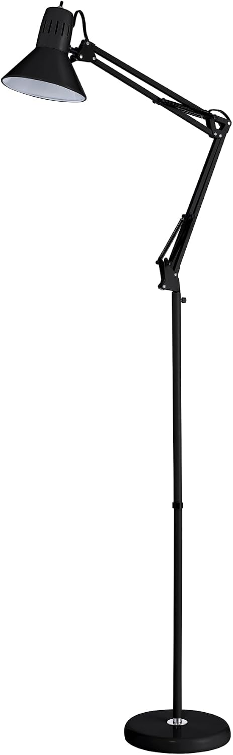 Bostitch Office VLF100F Swing Arm Metal Floor Lamp, 72" Tall with Multi-...