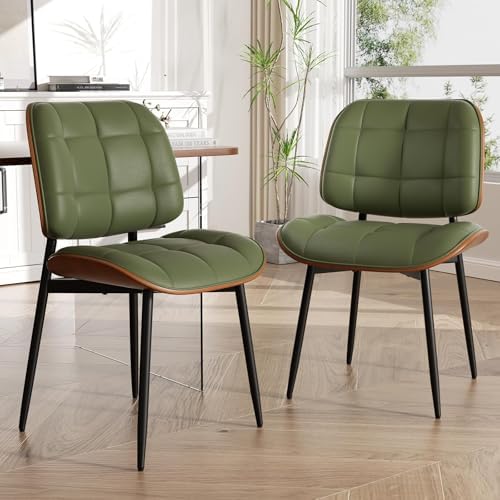 Dining Chairs Set of 4, Mid Century Modern Dining Room Chairs, Upholstered Fa...