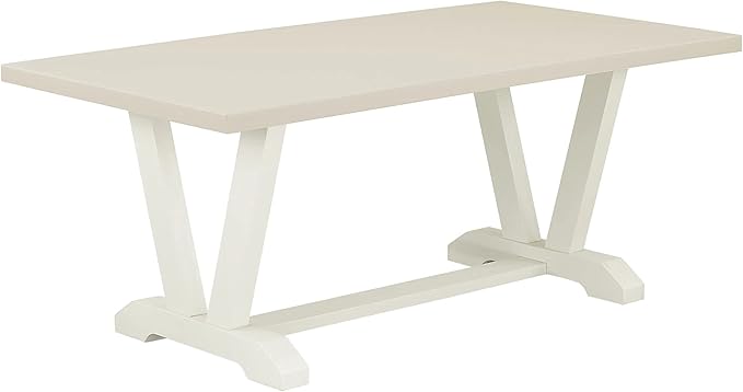 East West Furniture V027EL207-9 9 Piece Dining Room Set Includes a Rectangle Kitchen Table with V-Legs and 8 Gray Linen Fabric Upholstered Parson Chairs, 40x72 Inch, Multi-Color