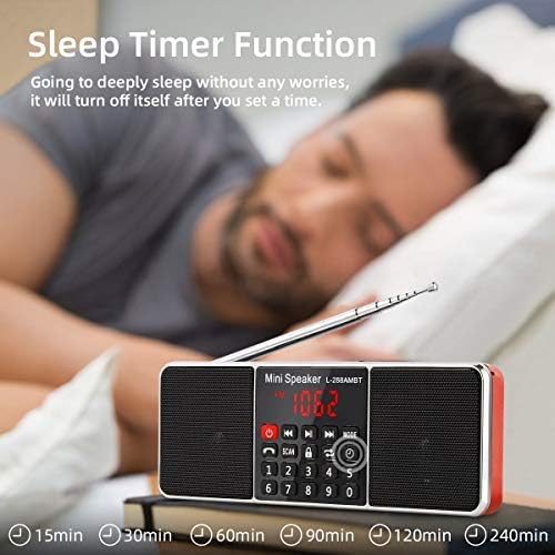 PRUNUS J-288 Portable Radio AM FM Radio, Stereo Bluetooth Speaker