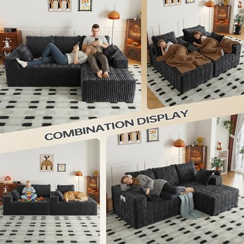 Cloud Sectional Couches with Oversized Chaise for Living Room, Modular L Shap...