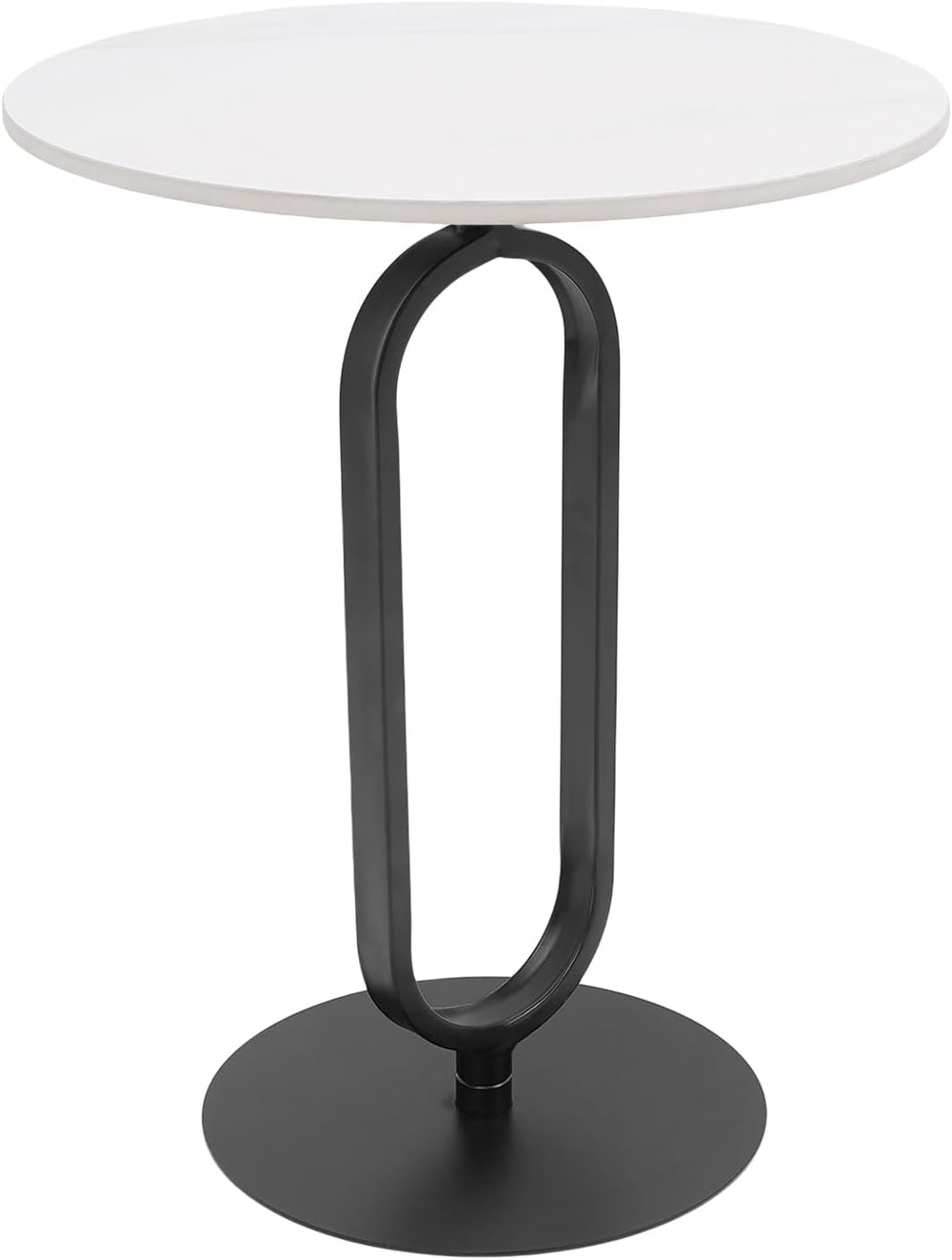 Marble White Side End Table, White Round Coffee Table Sofa Side Table Modern ...