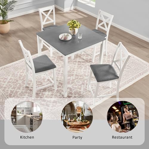 Harper & Bright Designs 5-Piece Counter Height Dining Table Set with 4 Ch...