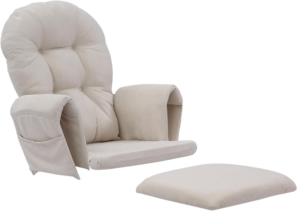 5Pcs Glider Rocker Cushions Set - Velvet Glider Rocker Replacement Cushions w...