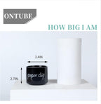 ONTUBE Farmhouse Paper Clip Holders,Ceramic Binder Clip Dispenser Organizer for Desk ,Cute Office Push Pins Holder (Black)