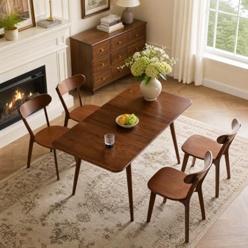 Oak Dining Chairs, Kitchen Chairs, 100% Solid Wood Modern Dinner Chair with C...
