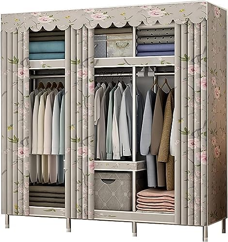 Portable Wardrobe Cloth Wardrobe Bedroom Closet,Open Metal Assemble Wardrobe ...