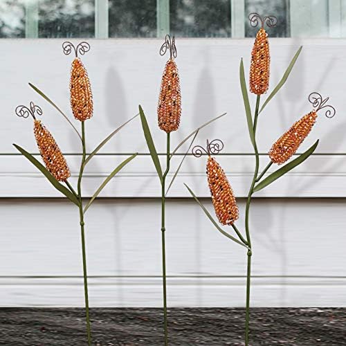 Metal Corn Garden Stake Fall Decor Decorative Corn Stalk Yard Sign