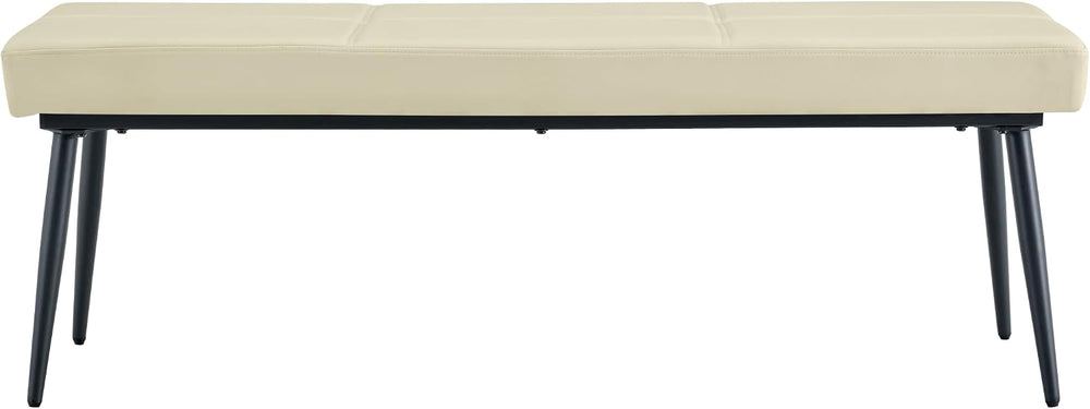Modern Upholstered Dining Bench for 2-3, Leather Bench with High-Resilience S...