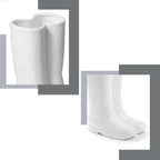 Modern White Decorative Umbrella Stand Indoor,Ceramic Rain Boot Umbrella Holder/ Cane Holder for Entryway,Flower Vase for Home Decor,Decorations for Living Room,Hallway,Office