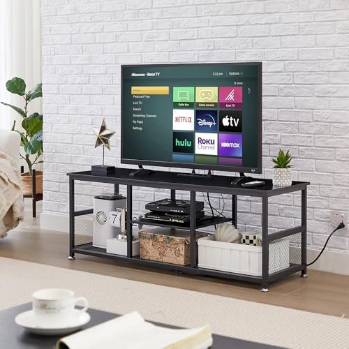VECELO TV Stand with Power Outlets for Televisions up to 55 Inch, 47" Me...