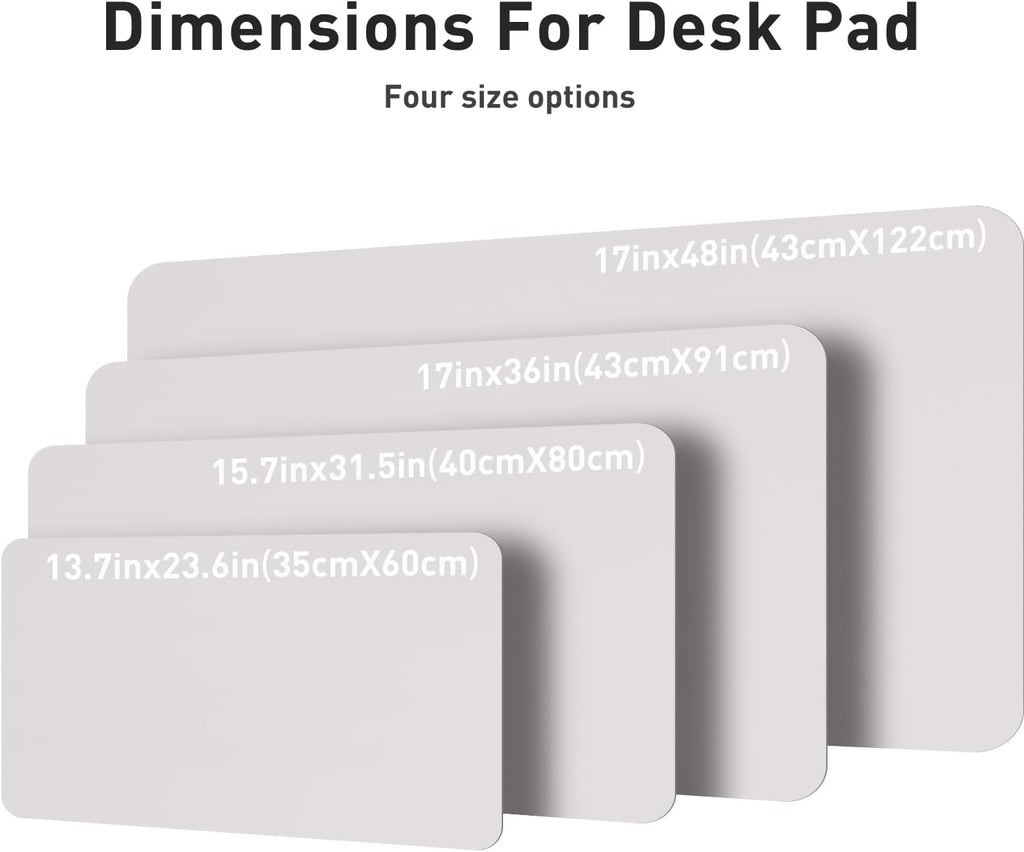 Aothia Large PU Leather Desk Pad Protector – Non-Slip Mouse Pad & Writing Mat for Office/Home, Waterproof, Easy to Clean (36" x 17", Pale Lavender White)