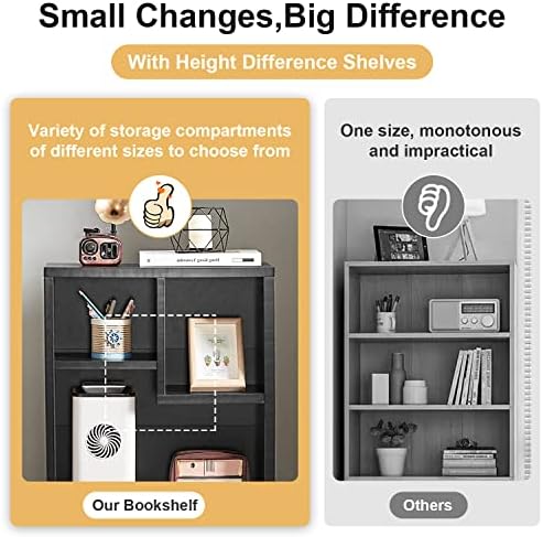 VECELO 42 Inch High Bookcase, 4-Tier Modern Storage Cabinet with Height Diffe...