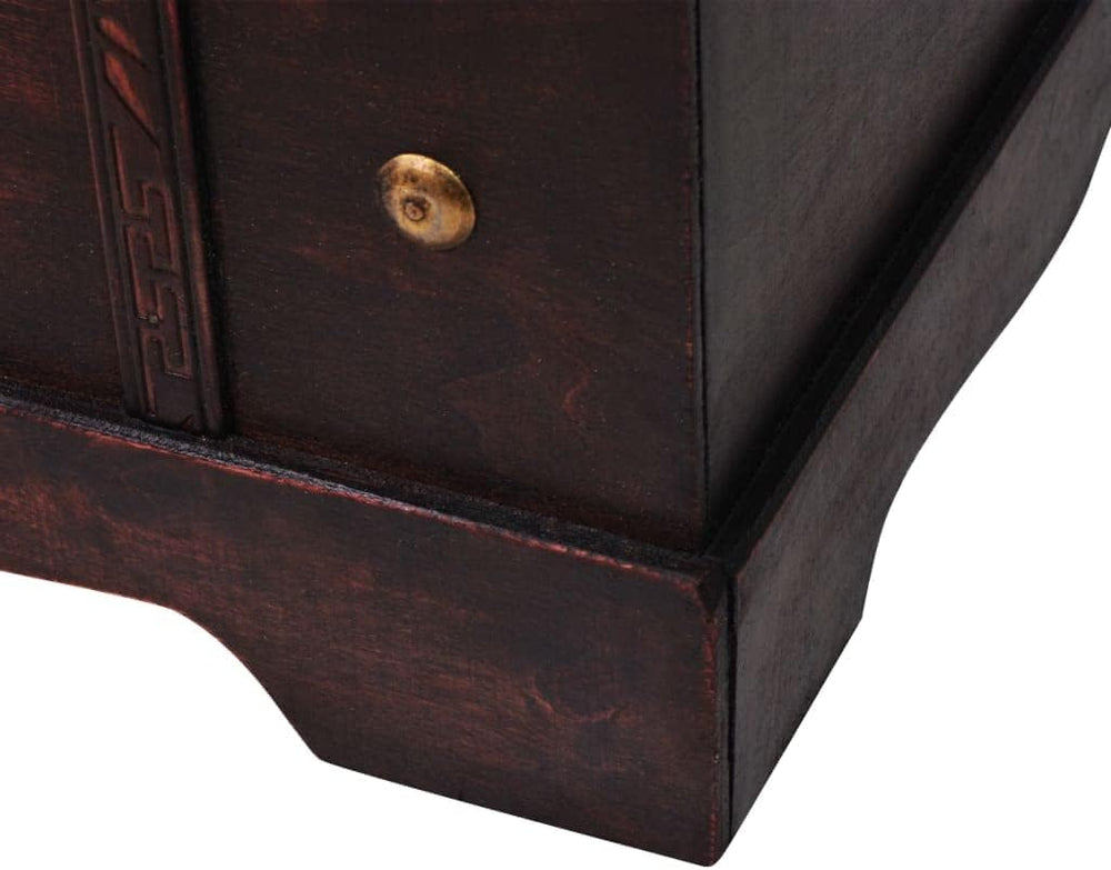 Wood Storage Box Chest Vintage Treasure Trunk Cabinet Collection with a Latch...