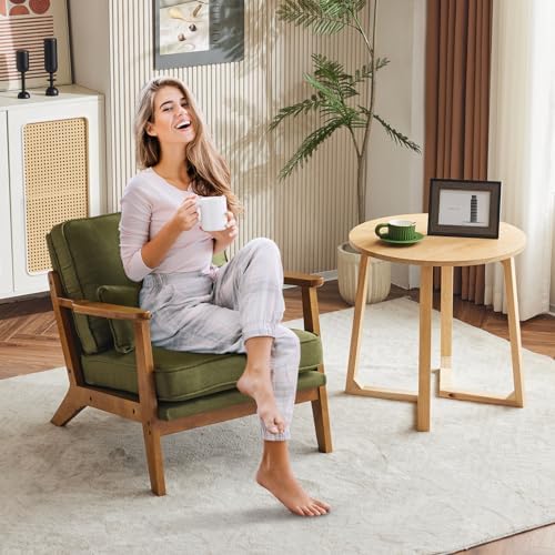 Karl home Mid-Century Lounge Accent Chair, Green
