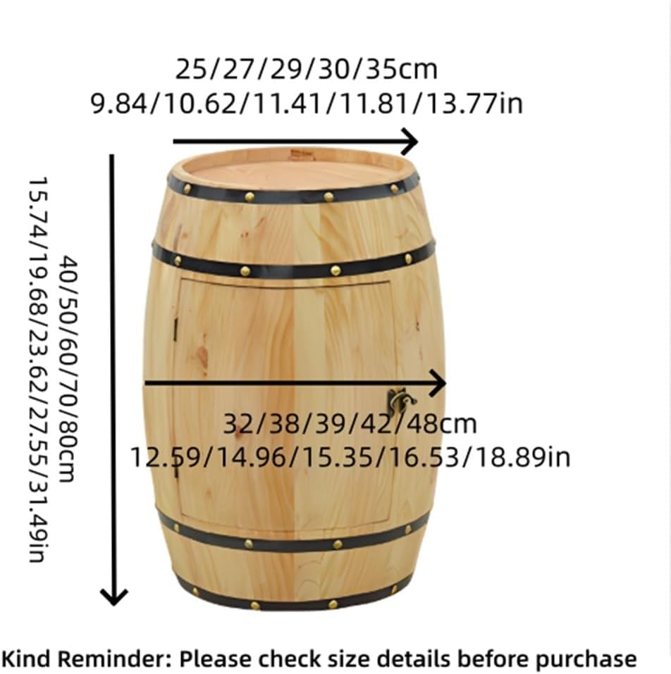 Wooden Whiskey Barrel Table, Wine Cabinet with Storage, Whiskey and Wine Barr...
