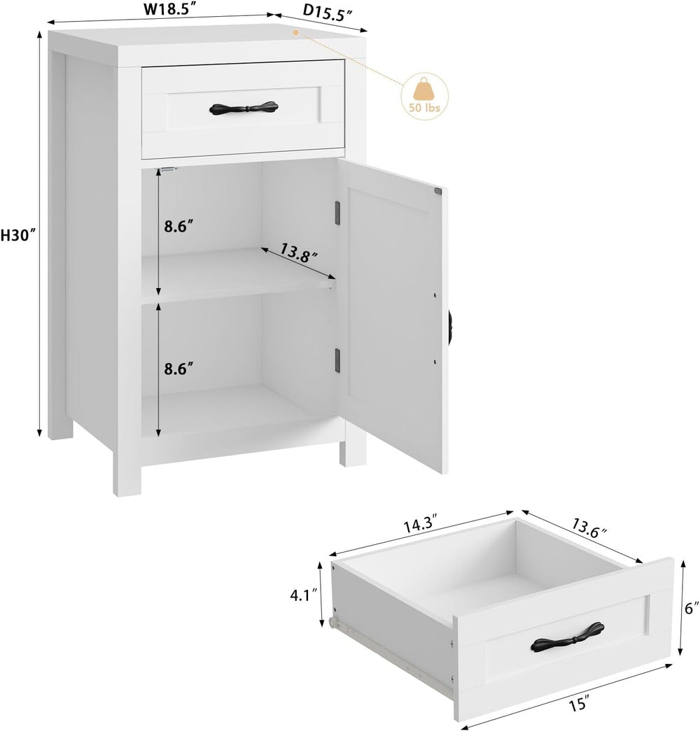 CARPETNAL Night Stand Nightstand with Drawer Storage Bed Side Table End Table...