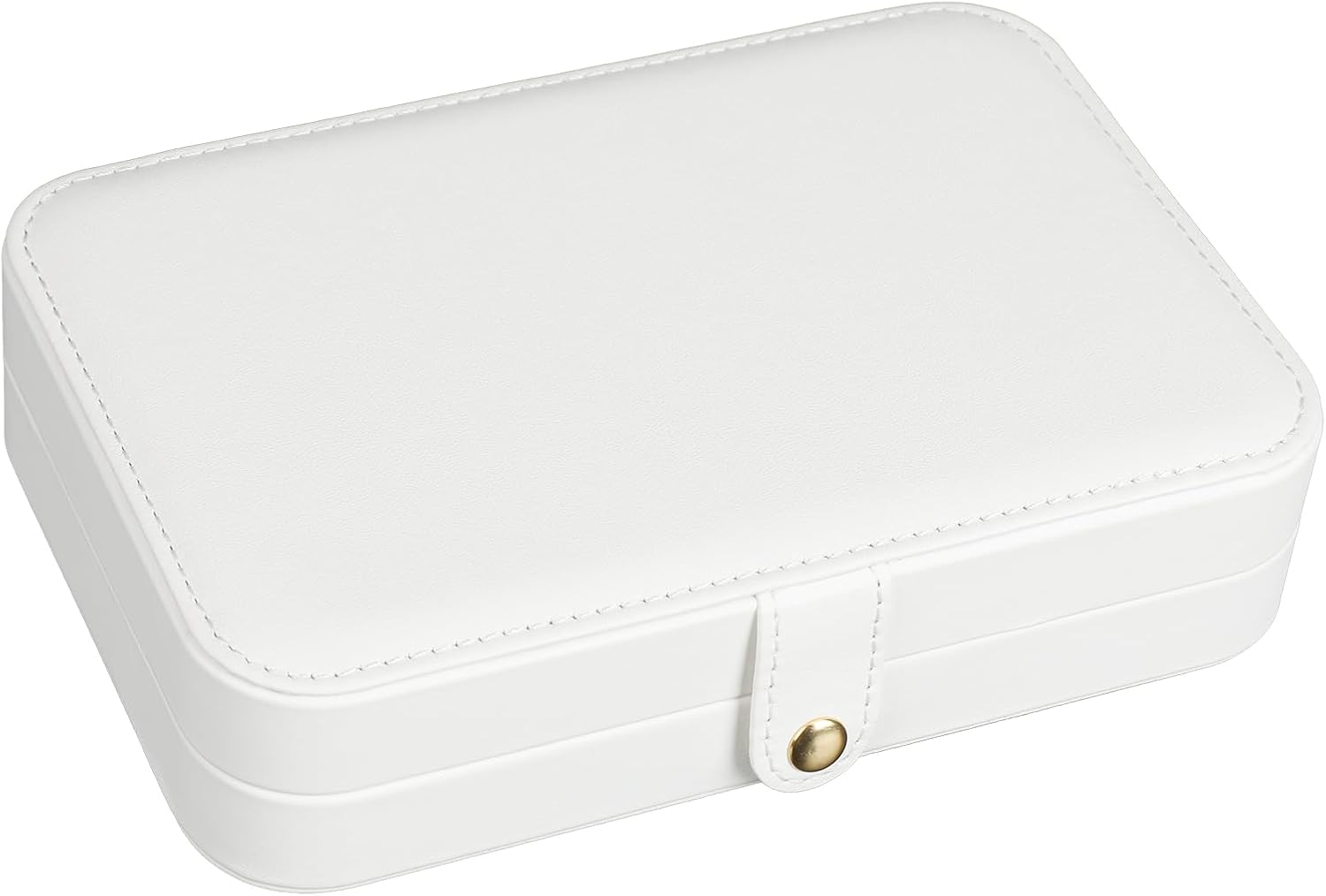 Small Jewelry Box, Travel Jewelry Case Portable Jewelry Boxes for Women, 2-Layer Mini Jewelry Travel Organizer, Gift for Women Girls,White D