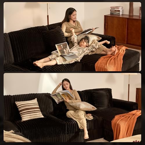 GOSUHI 139" U-Shaped Cloud Couch, Modular Sectional, Deep Seats, Black |...