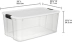 Sterilite 4-Pack Ultra Latching Box, Storage Bins with Lids, Clear Plastic, 116 Quart - Heavy-Duty Organizing Containers for Closet, Bathroom, and Office