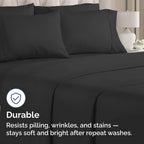 Queen Pillow Cases - 4 Pack - Super Soft Pillowcase Covers - Envelope Enclosure - Hotel Quality Pillow Protectors - Wrinkle Free, Fade, Shrink & Stain Resistant - Machine Washable - 20" x 30" (Black)