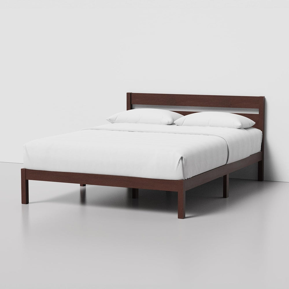 LIFEMENT Classic Wood Platform Bed Frame with Headboard, Essential, Noise Fre...