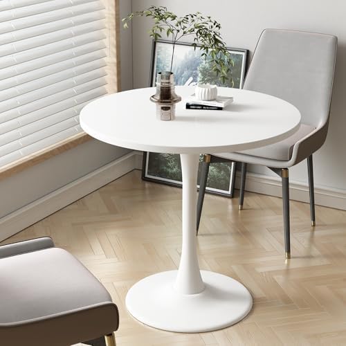 Round Dining Table 30" Circle Tulip Table for 4 People,White | Mid Centu...