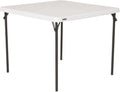 LIFETIME 80783 37-Inch Commercial Grade Square Folding Card Table, White Granite