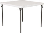 LIFETIME 80783 37-Inch Commercial Grade Square Folding Card Table, White Granite