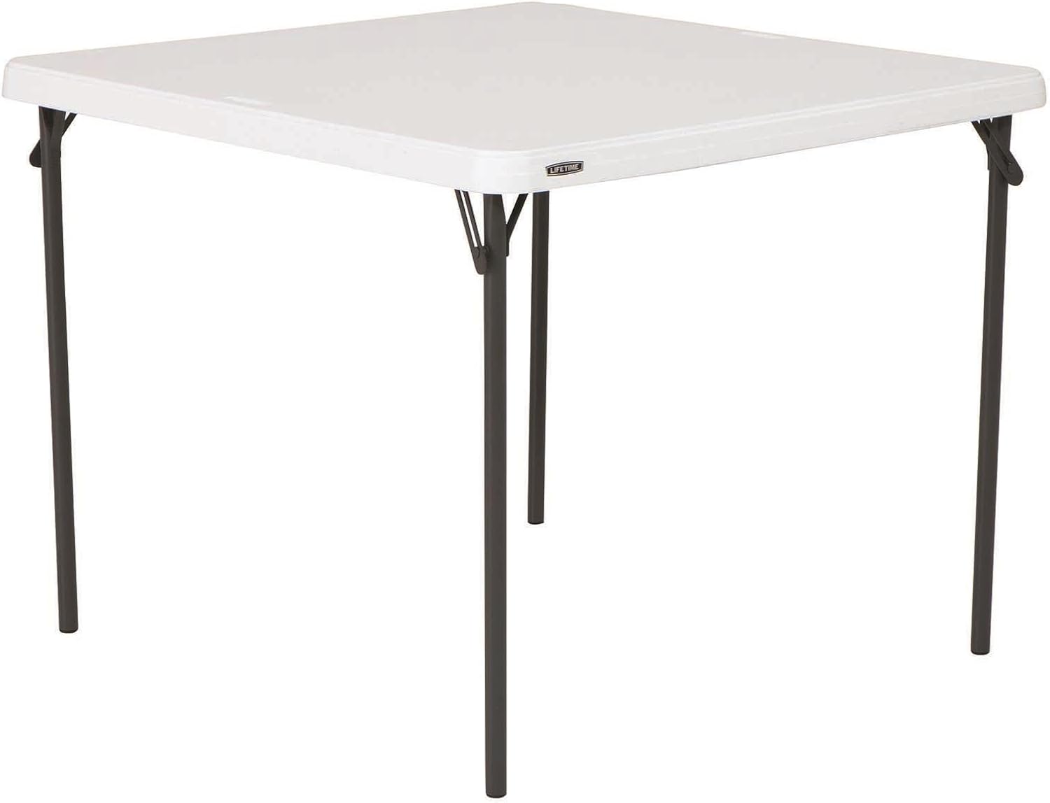 LIFETIME 80783 37-Inch Commercial Grade Square Folding Card Table, White Granite
