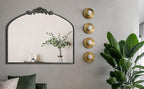 WAMIRRO Ornate Black Mirror,Vintage Arched Baroque Antique Mirorrs for Living Room Hallway Fireplace Bathroom Entryway 36"X30"