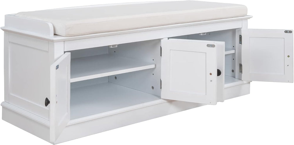 SOFTSEA 42.7" Shoe Bench with Padded Seat Cushion, 2-Tier Entryway Bench...