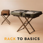Luxury Expandable Luggage Rack for All Suitcase Sizes, Folding Stand Essential for Hotels, AirBnB, Guest Room; Extends 35” Inches, Holds up to 170 lbs, Durable Steel & Solid Wood, NO Assembly Required
