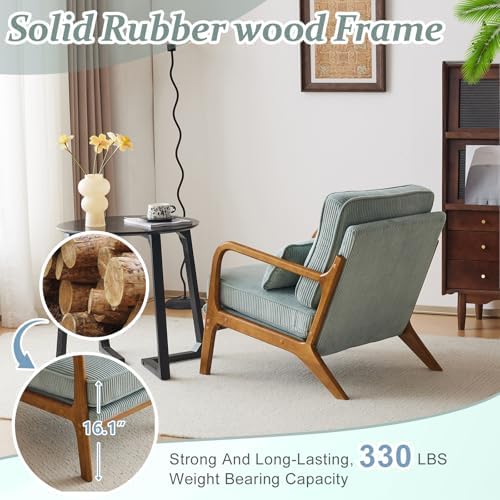 VINGLI Upgraded Premium Corduroy Accent Chair,Upholstered Arm Chair,Solid Woo...